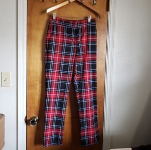Draper James Red and Black Plaid Trousers
